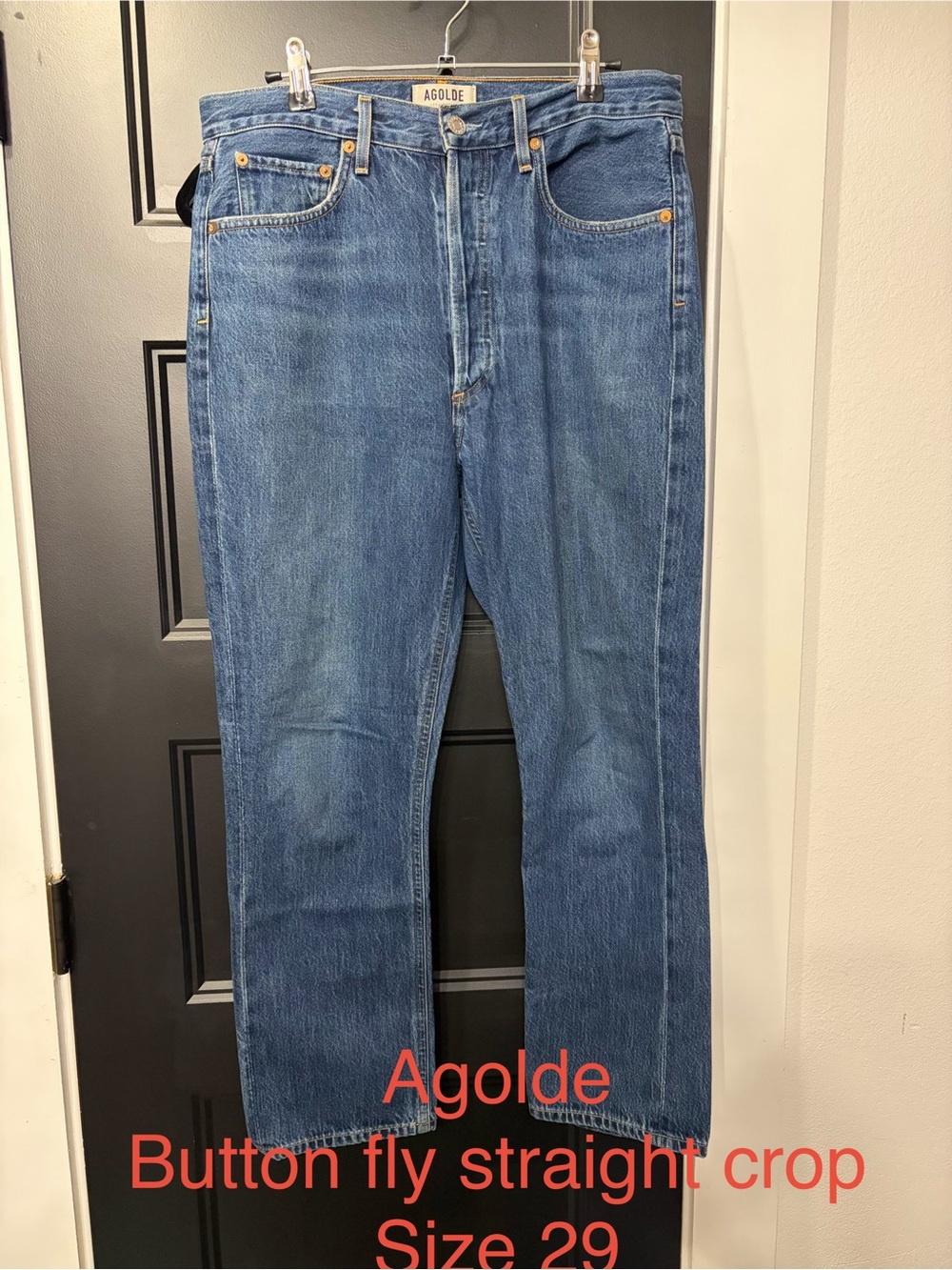 Agolde straight crop button fly